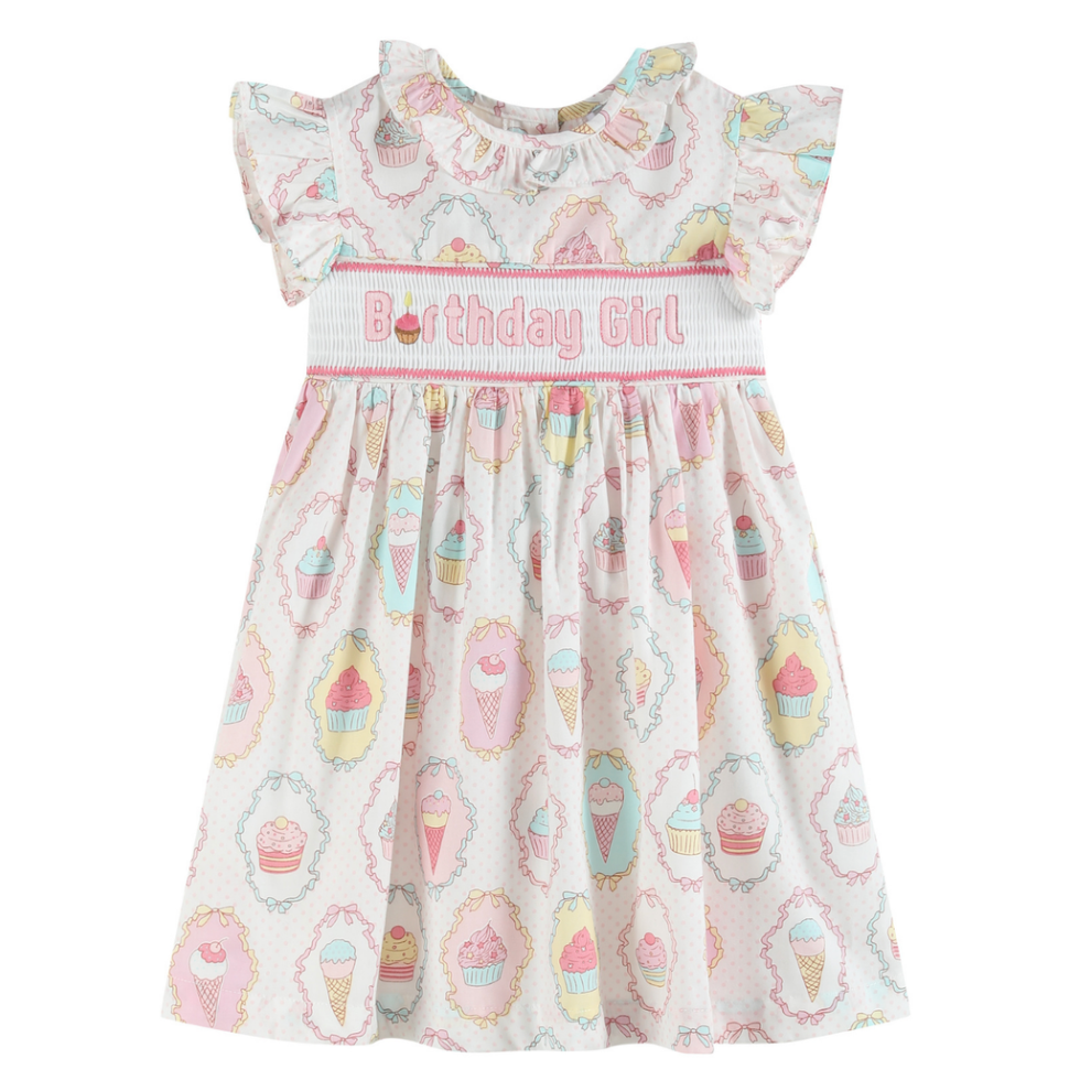 Lil Cactus Smocked Bishop Dress- Birthday Girl-Lil Cactus-Little Giant Kidz