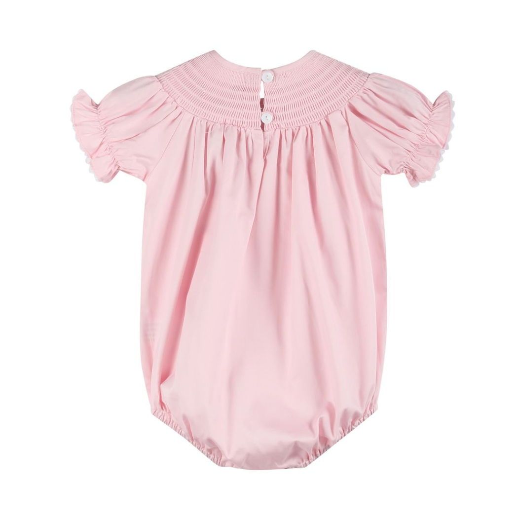 Lil Cactus Smocked Futter Romper- Pink & White-Lil Cactus-Little Giant Kidz