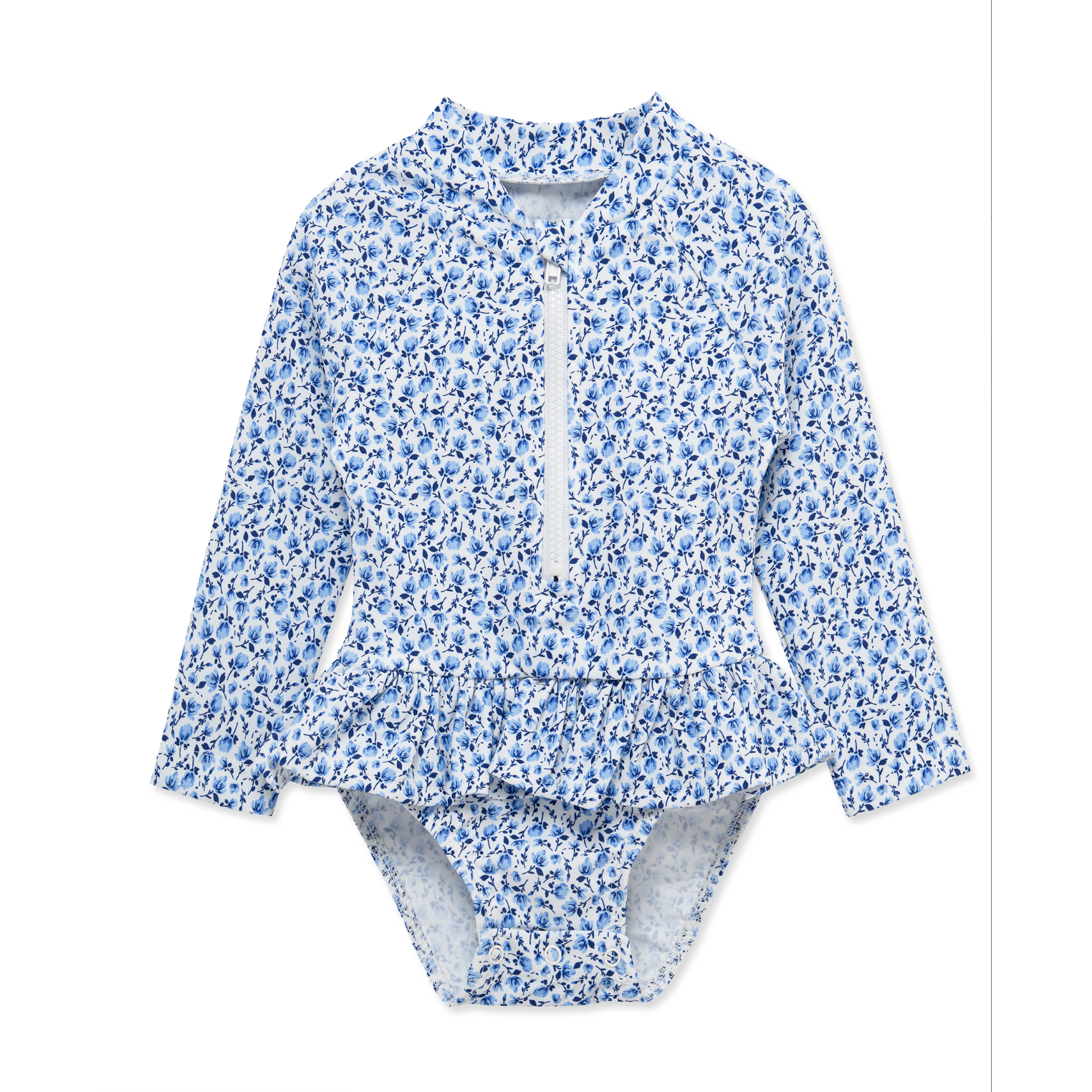 Little Me 1pc Rashguard- Blue Floral-LITTLE ME-Little Giant Kidz