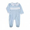 Loren Boy Pima Cotton Footie- Tim Blue Stripes-Baby Loren-Little Giant Kidz