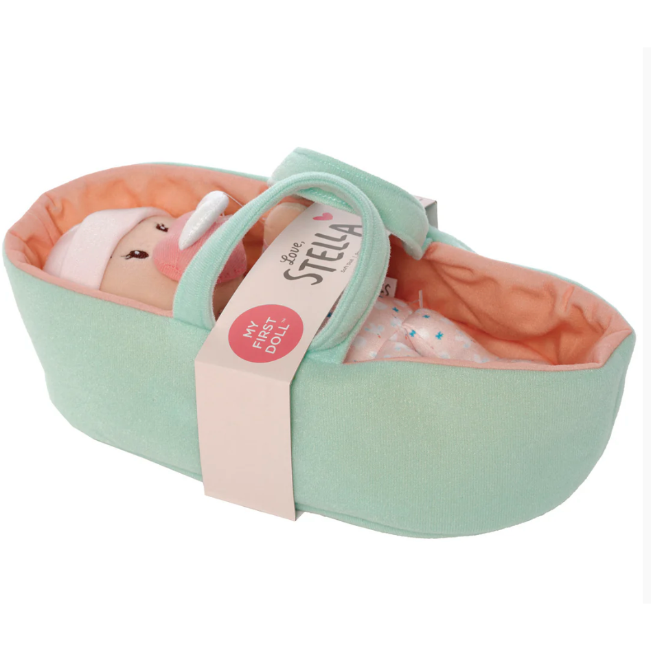 Love, Stella My First Doll Peach & Bassinet-MANHATTAN TOY-Little Giant Kidz