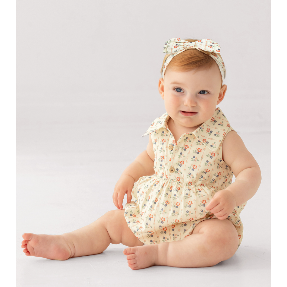 Mabel + Honey Adelaide Romper- Ivory-MABEL+HONEY-Little Giant Kidz