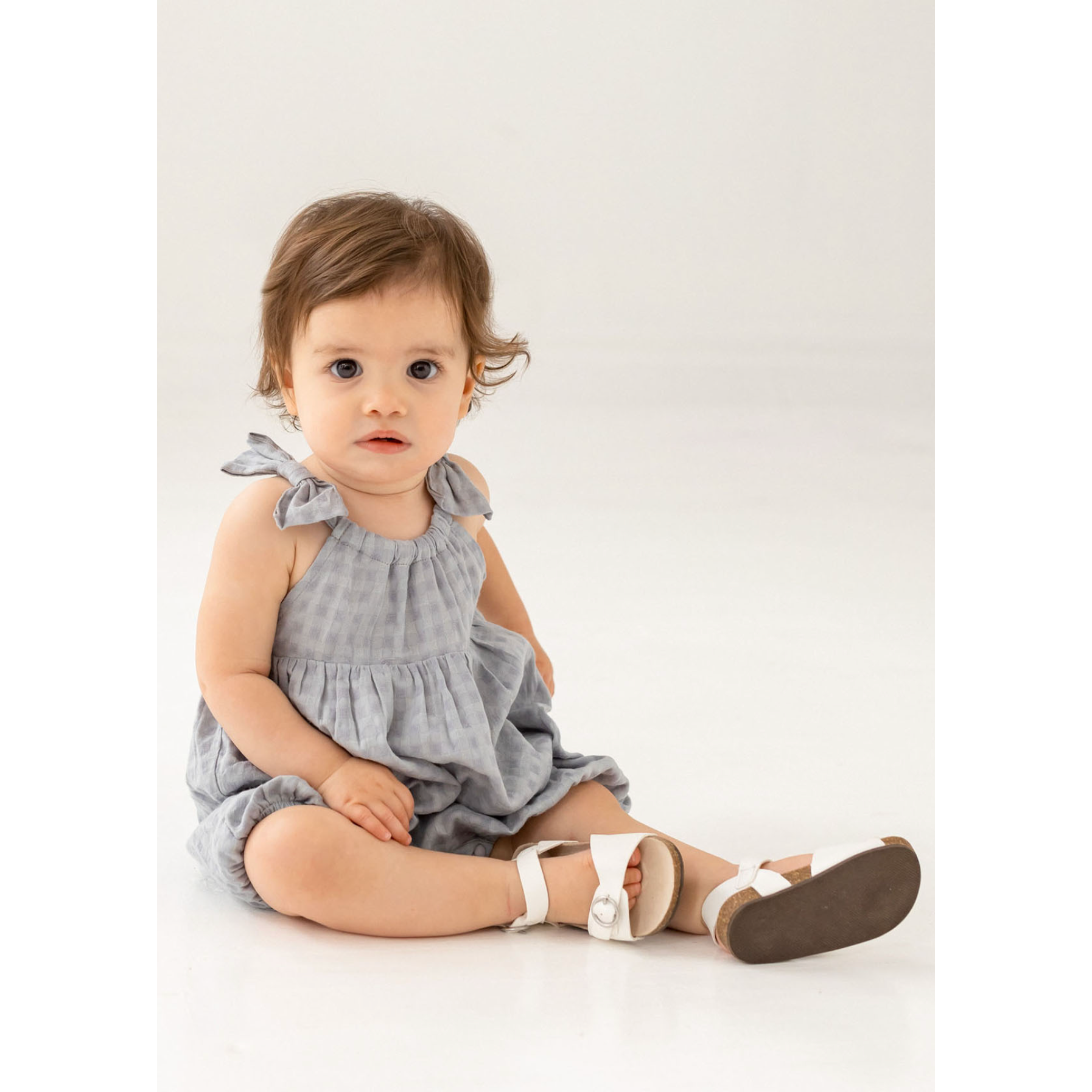 Mabel + Honey Blue Checkmate Romper-MABEL+HONEY-Little Giant Kidz