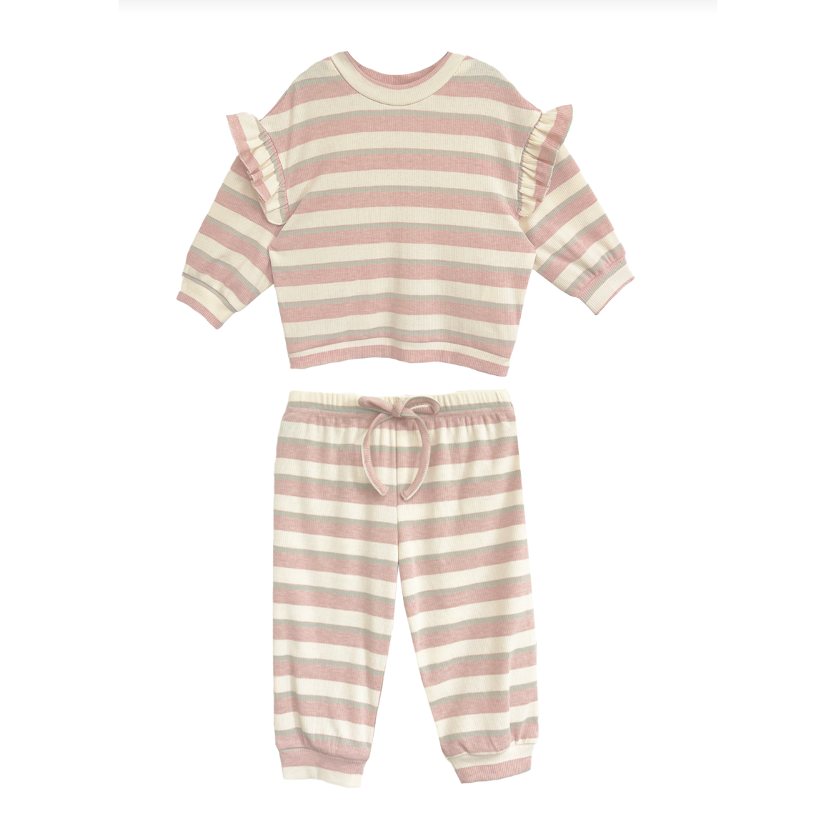 Mabel + Honey Candy Stripe 2PC Set- Pink-MABEL+HONEY-Little Giant Kidz