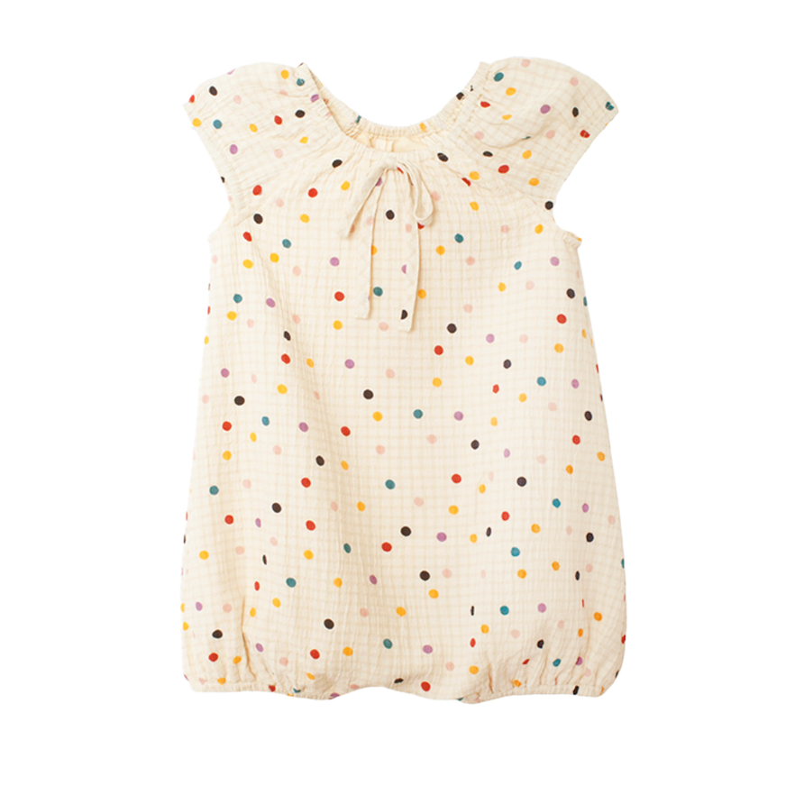 Mabel + Honey Confetti Cutie Romper- Ivory-MABEL+HONEY-Little Giant Kidz