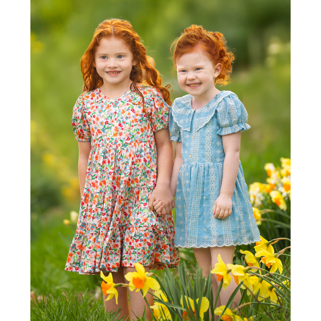 Mabel + Honey Delicate Dress- Blue-MABEL+HONEY-Little Giant Kidz