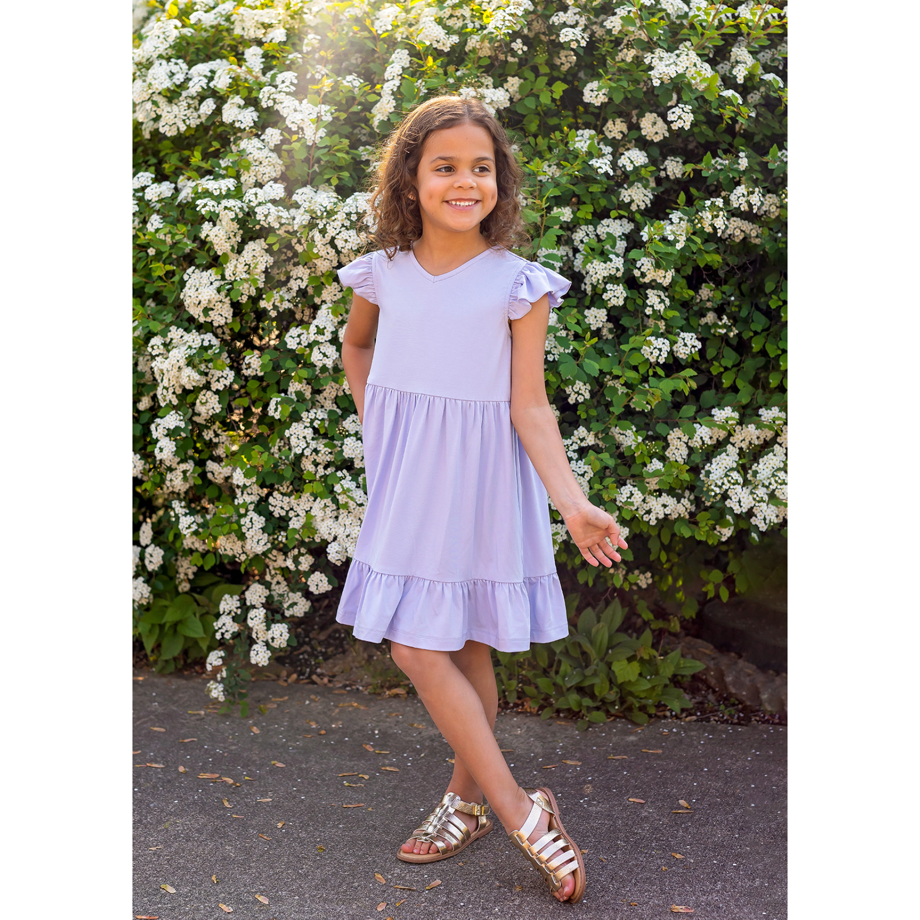 Mabel & Honey Purple Amelia Dress-MABEL+HONEY-Little Giant Kidz
