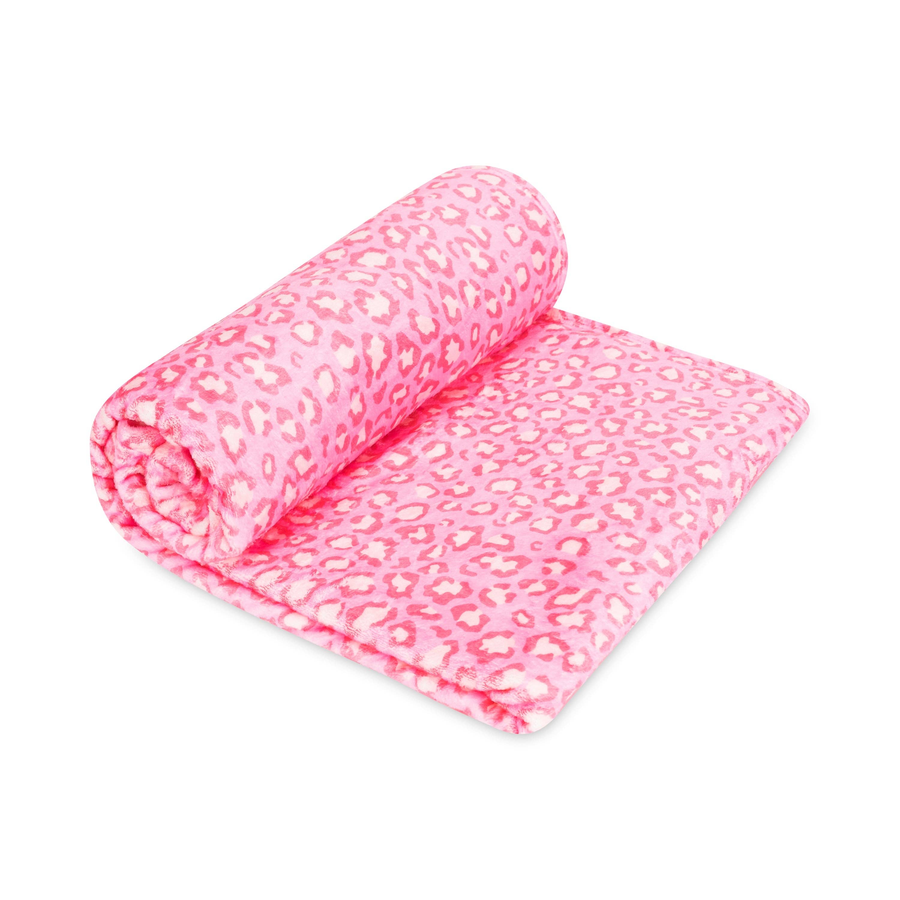 Macaron + Me - Plush Blanket-Pink Leopard-Macaron + Me-Little Giant Kidz