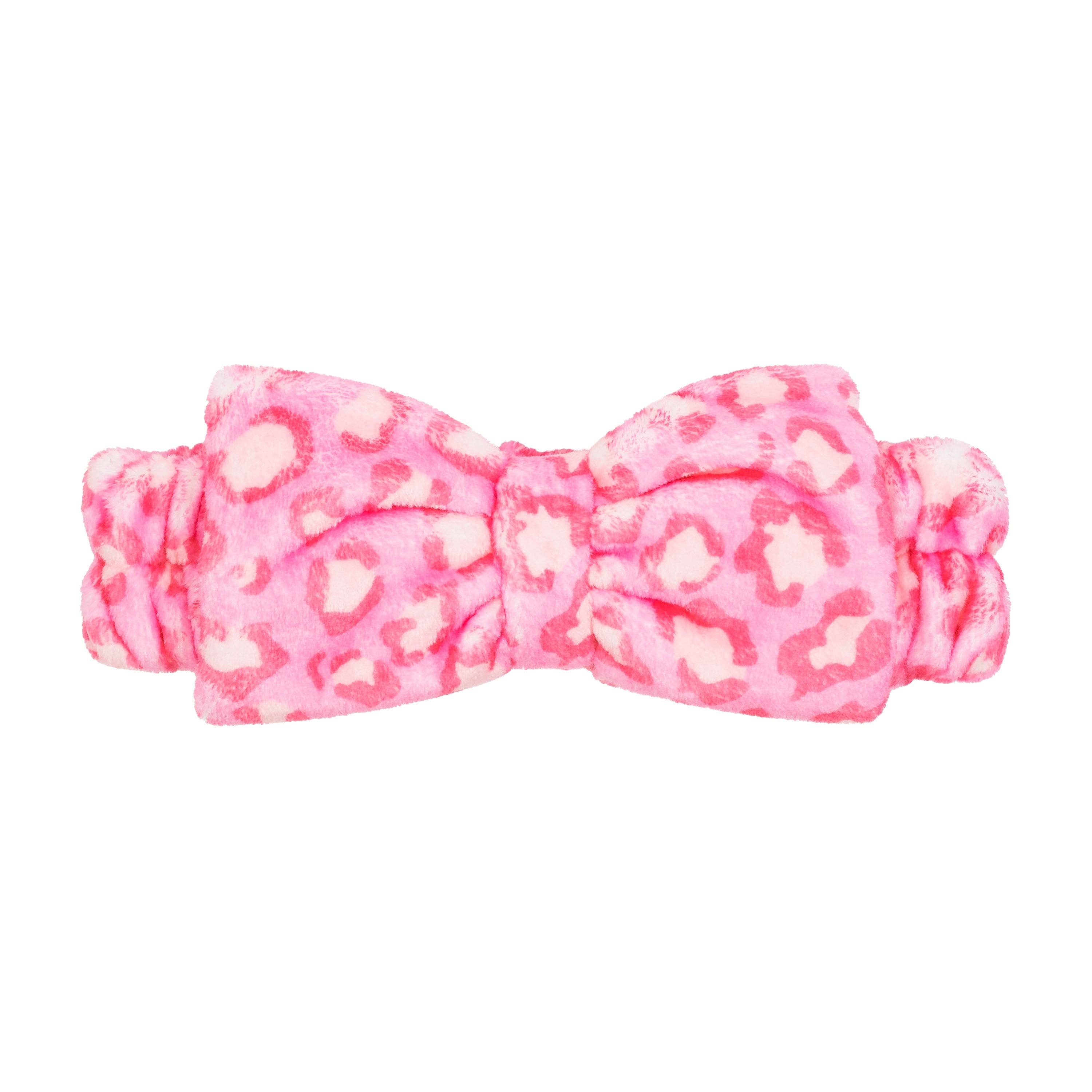 Macaron + Me - Plush Bow-Pink Leopard-Macaron + Me-Little Giant Kidz
