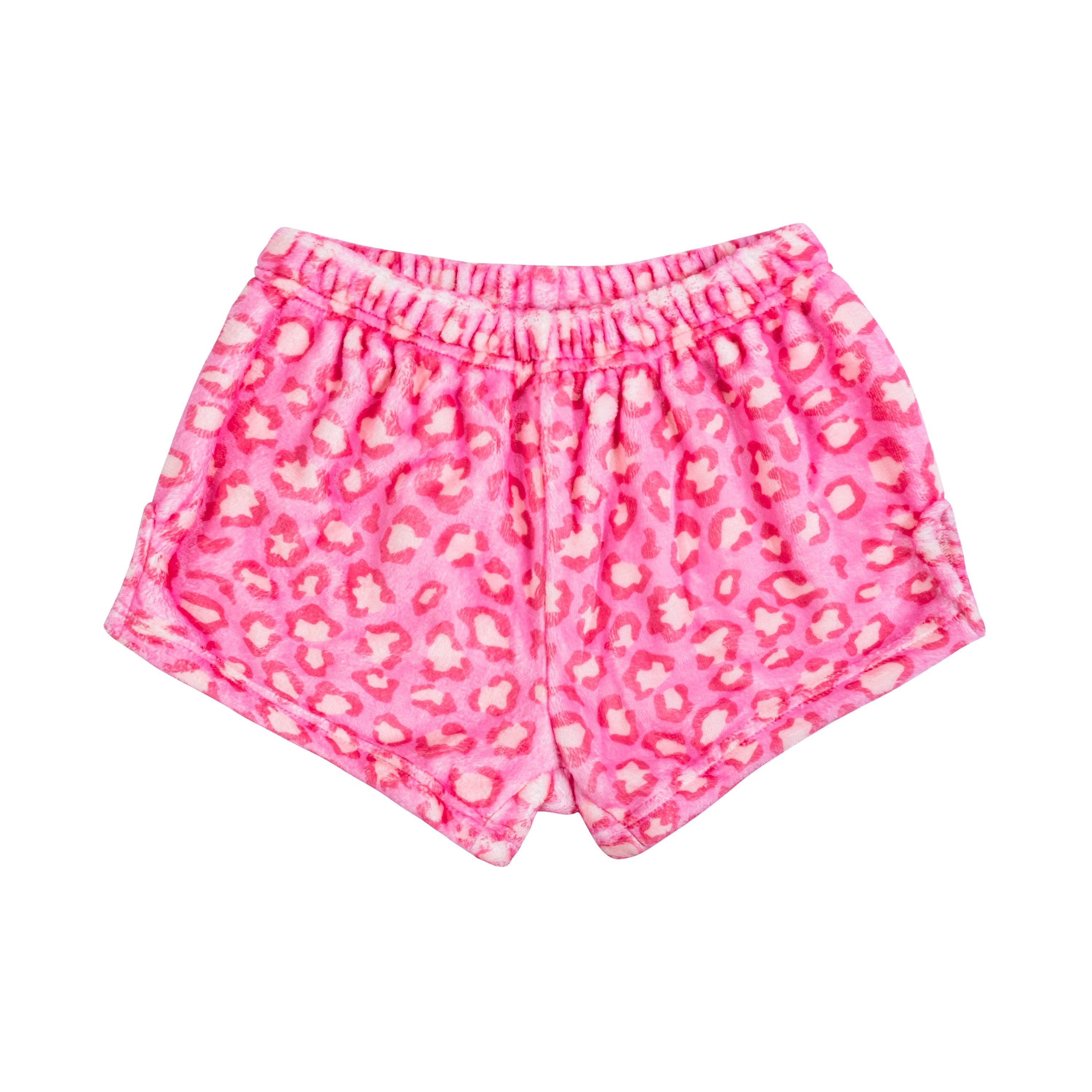 Macaron + Me - Plush Shorts-Pink Leopard: XXS-2/3-Macaron + Me-Little Giant Kidz