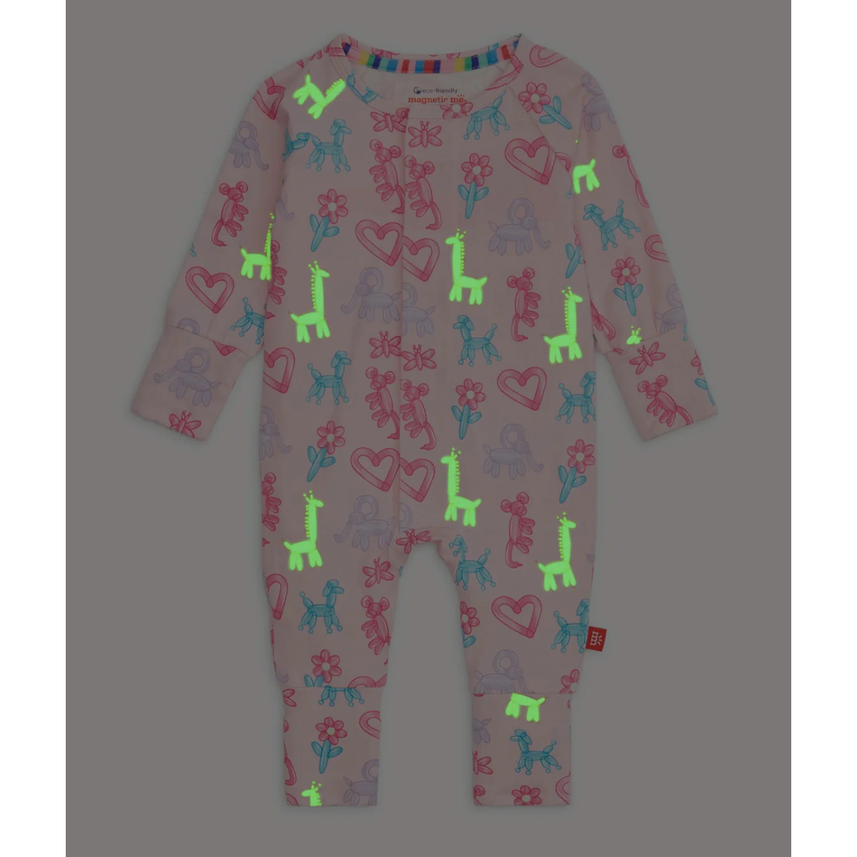 Magnetic Me Grow with Me Convertible Coverall- Pink Party Animals Glow in the Dark-MAGNETIC ME-Little Giant Kidz