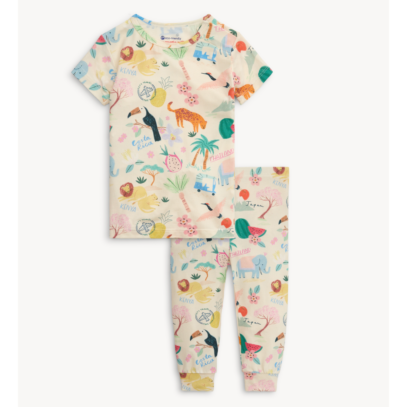 Magnetic Me Wanderlust Wildlife Modal Short Sleeve Pajama-MAGNETIC ME-Little Giant Kidz