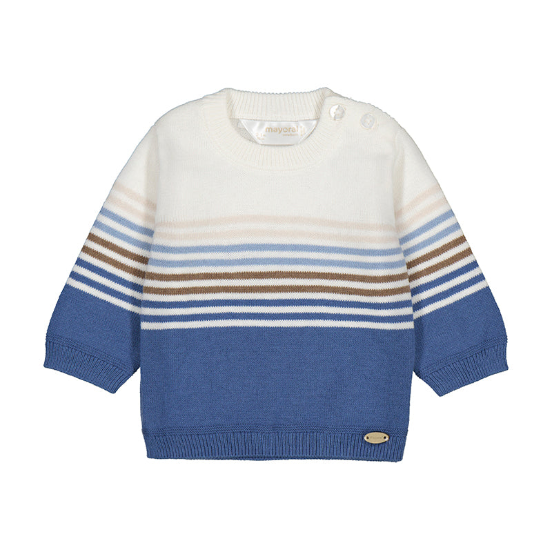 Mayoral Baby Artic Striped Sweater- Blue-MAYORAL-Little Giant Kidz