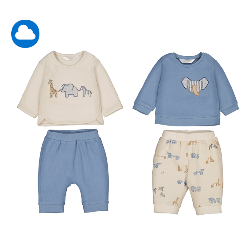 Mayoral Baby Knit 2PC Set- Blue Top-MAYORAL-Little Giant Kidz