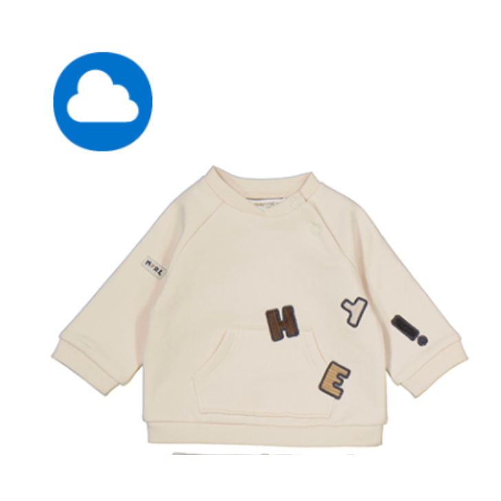 Mayoral Baby Knit Cream Pocket Sweatshirt-MAYORAL-Little Giant Kidz