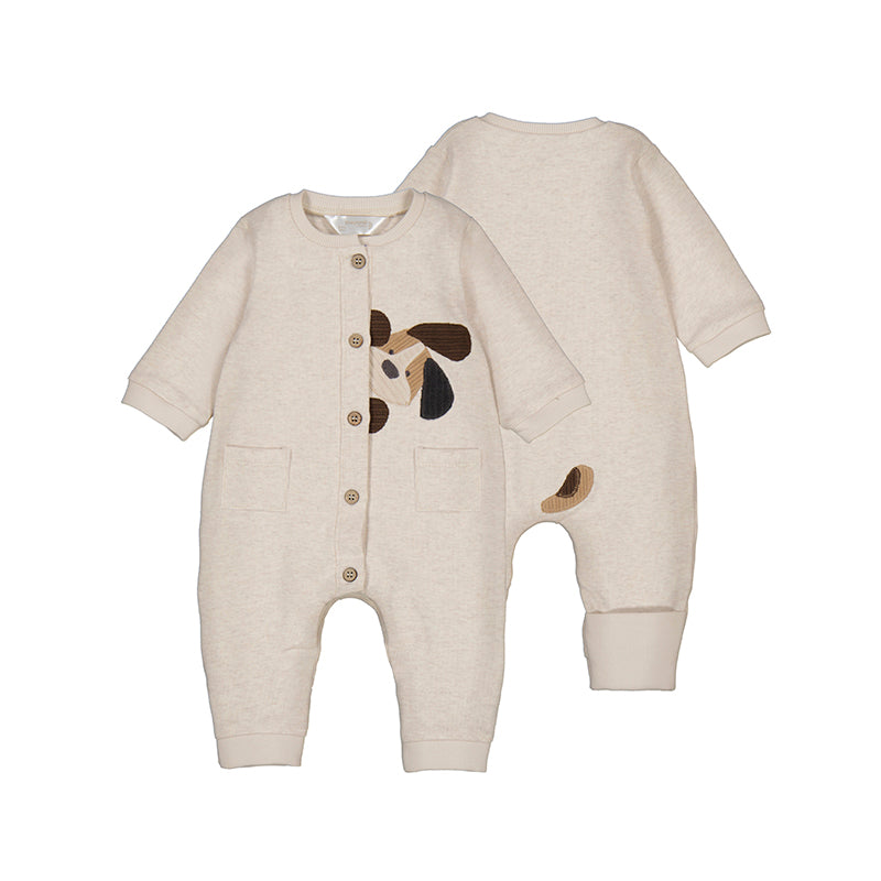 Mayoral Baby Long Sleeve Bodysuit- Cream Puppy-MAYORAL-Little Giant Kidz