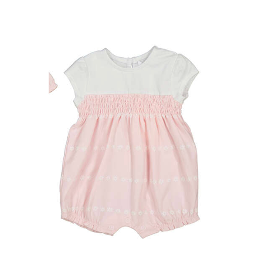 Mayoral Baby Romper Set- Baby Rose and White-MAYORAL-Little Giant Kidz