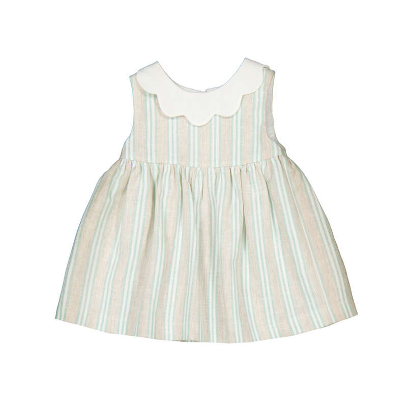 Mayoral Baby Stripes Linen Dress-MAYORAL-Little Giant Kidz