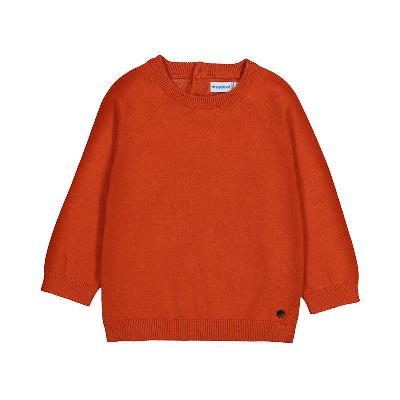 Mayoral Boy Basic Cotton Jumper- Orange-MAYORAL-Little Giant Kidz