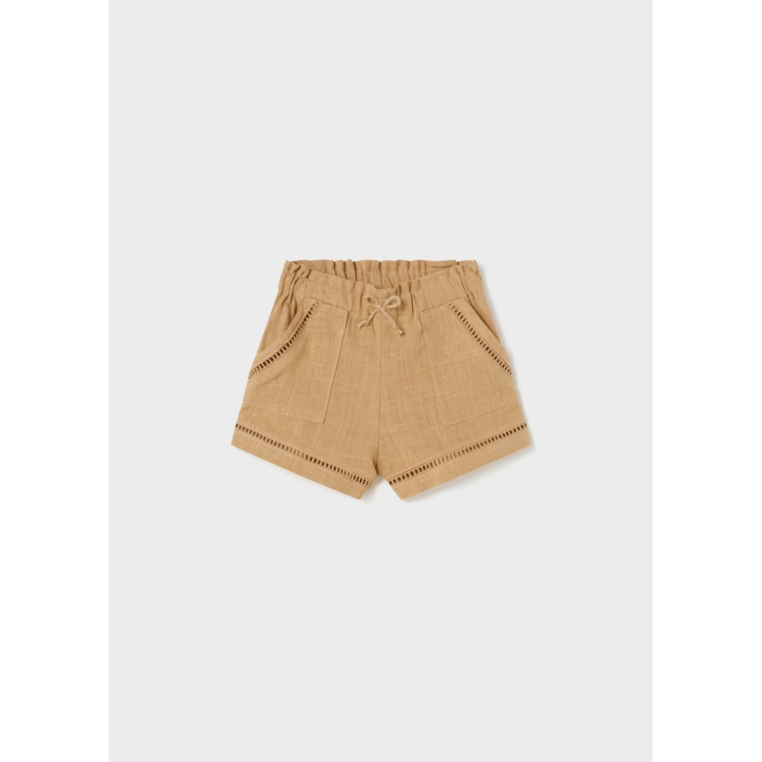 Mayoral Caramel Linen Shorts-MAYORAL-Little Giant Kidz