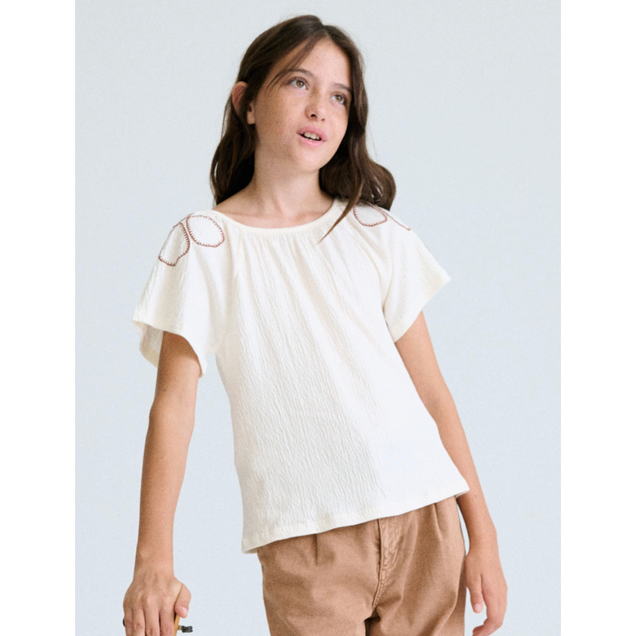 Mayoral Girl Bambula T-shirt - Bone-MAYORAL-Little Giant Kidz