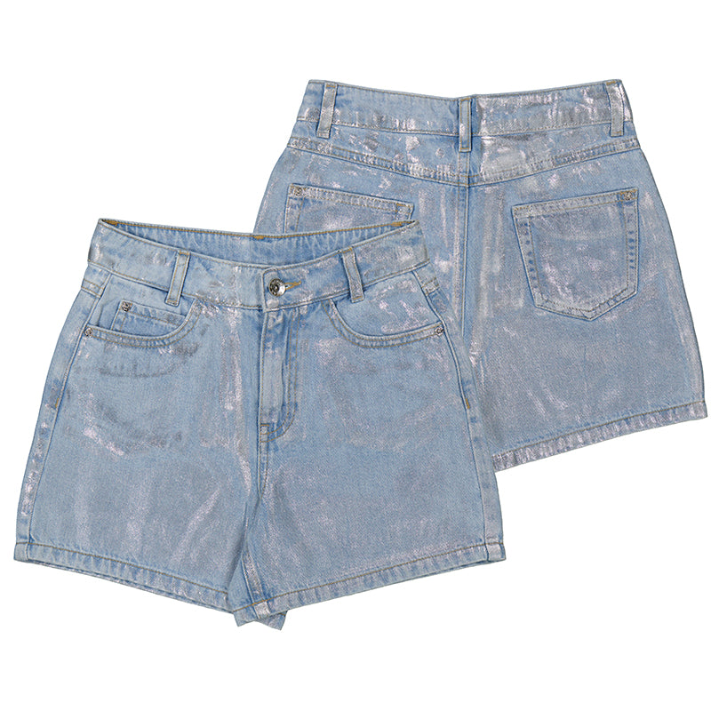 Mayoral Girl Jean Shorts-Denim Foil-MAYORAL-Little Giant Kidz