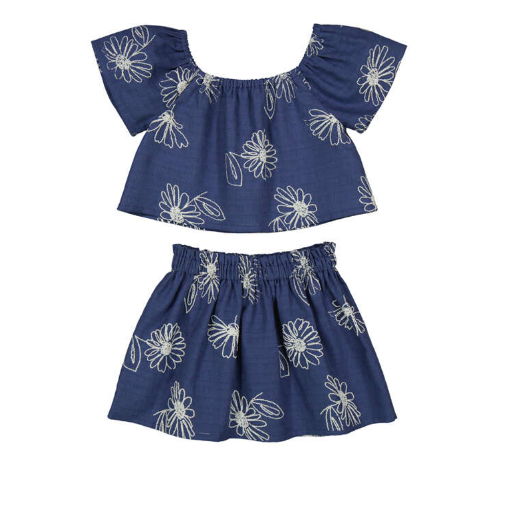 Mayoral Girl Skirt 2PC Set- Linen-MAYORAL-Little Giant Kidz