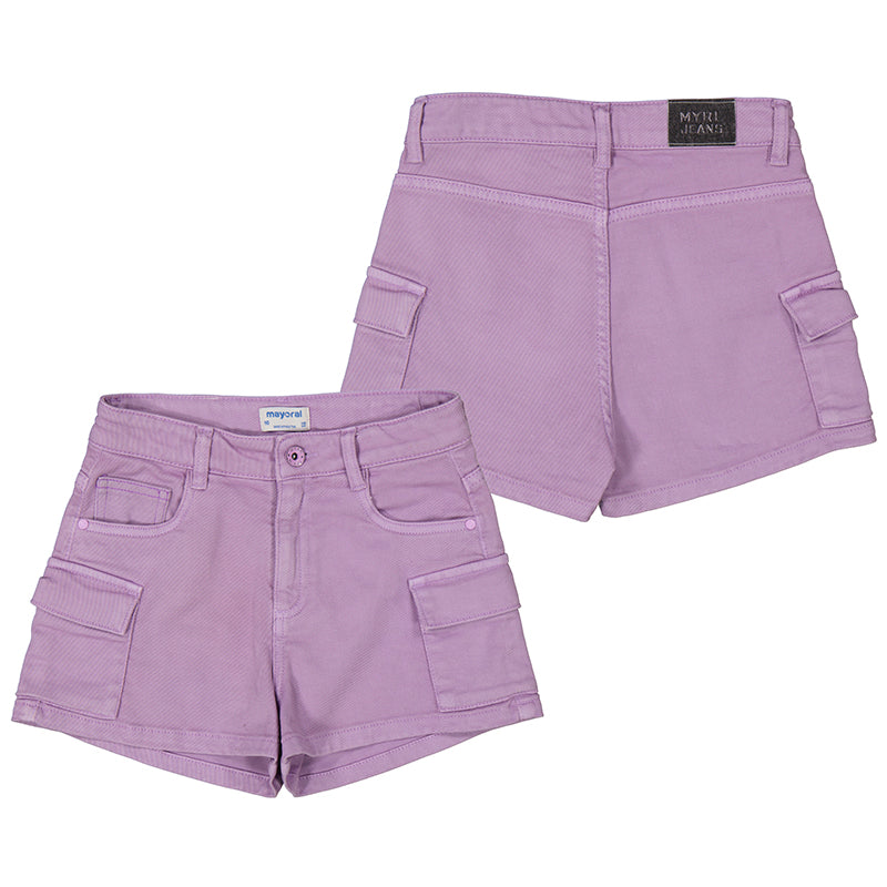 Mayoral Girl Twill Cargo Shorts-MAYORAL-Little Giant Kidz