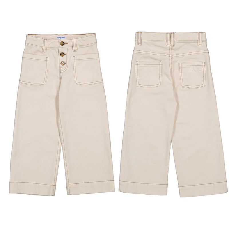 Mayoral Girl Twill Marine Pants- Almond-MAYORAL-Little Giant Kidz