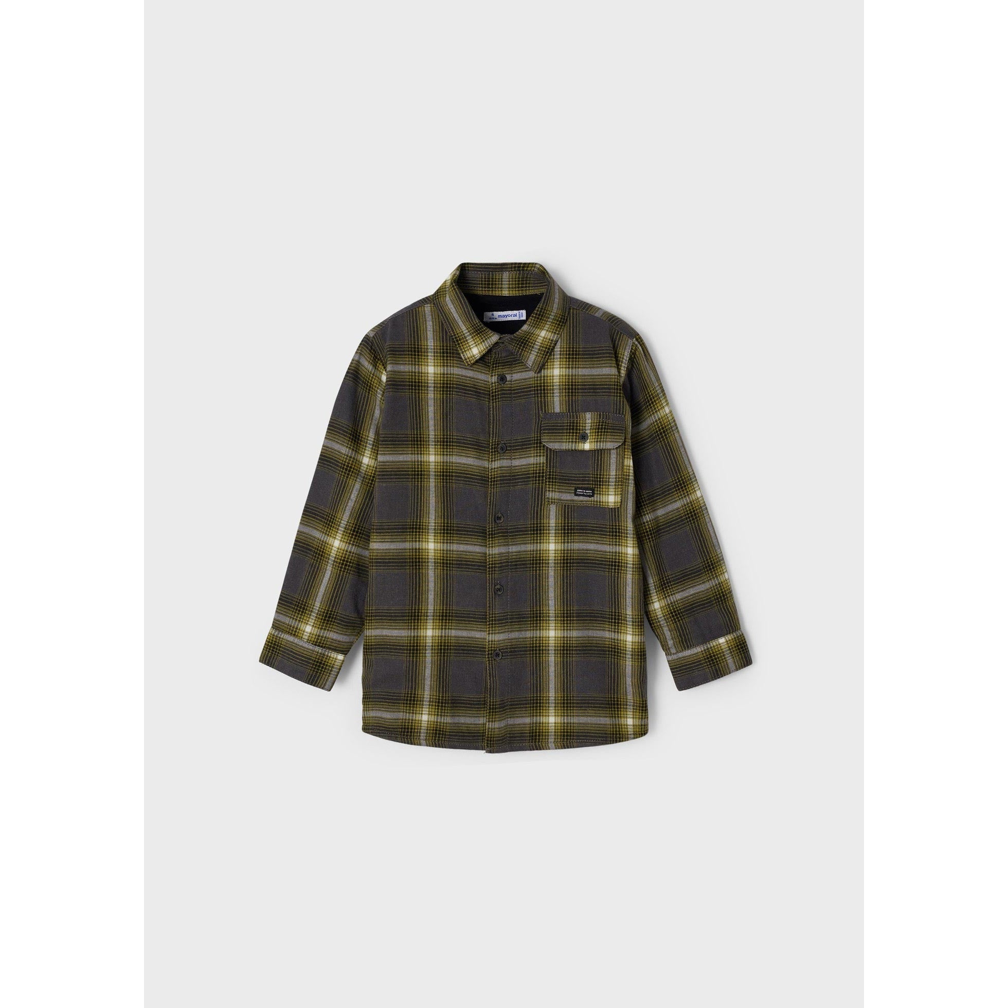 Mayoral Long Sleeve Checked Overshirt - Oil-MAYORAL-Little Giant Kidz