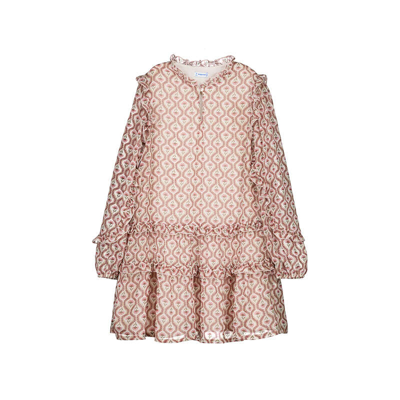 Mayoral Printed Dress-Rose -MAYORAL-Little Giant Kidz