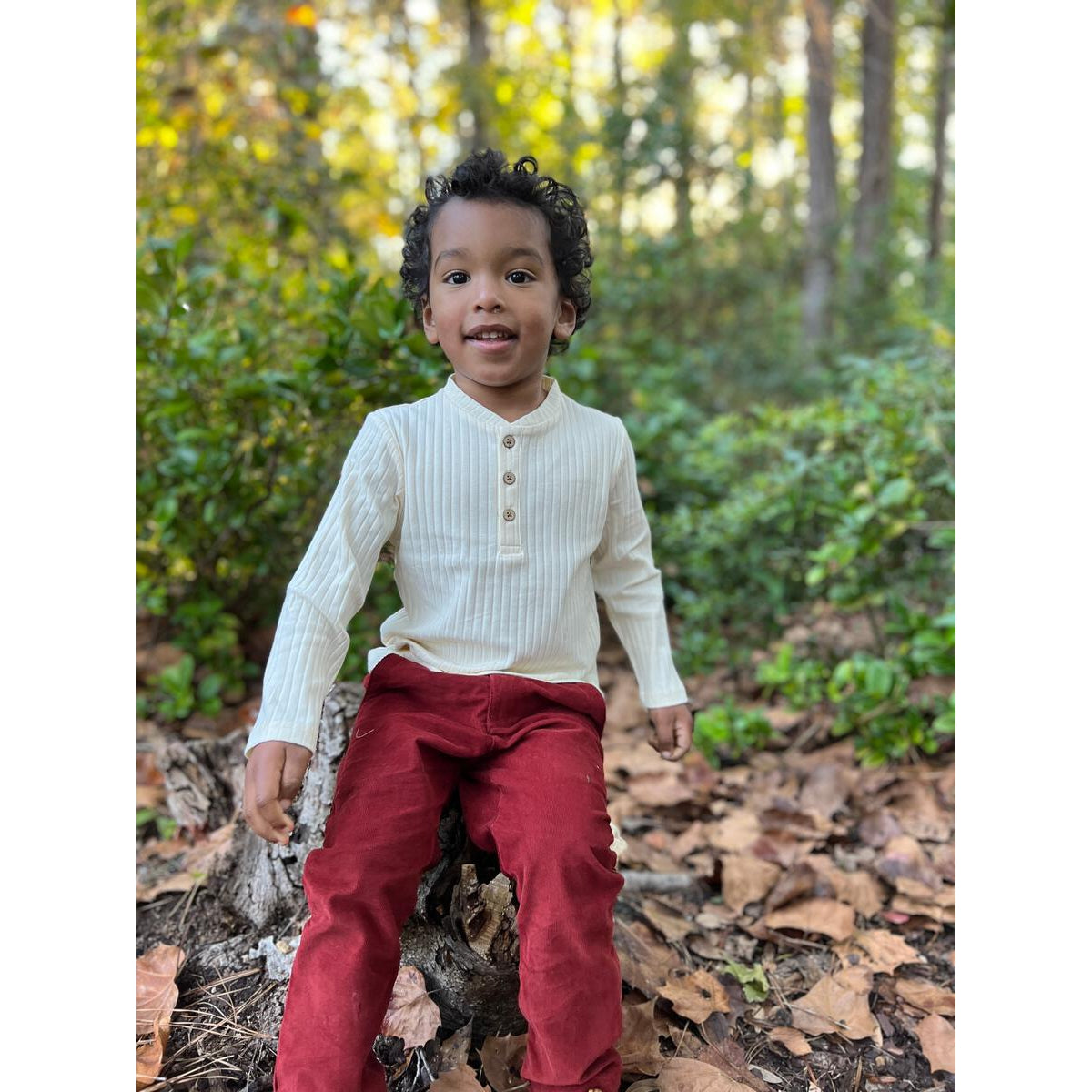 Me & Henry Adams Ribbed Henley - Cream-ME & HENRY-Little Giant Kidz