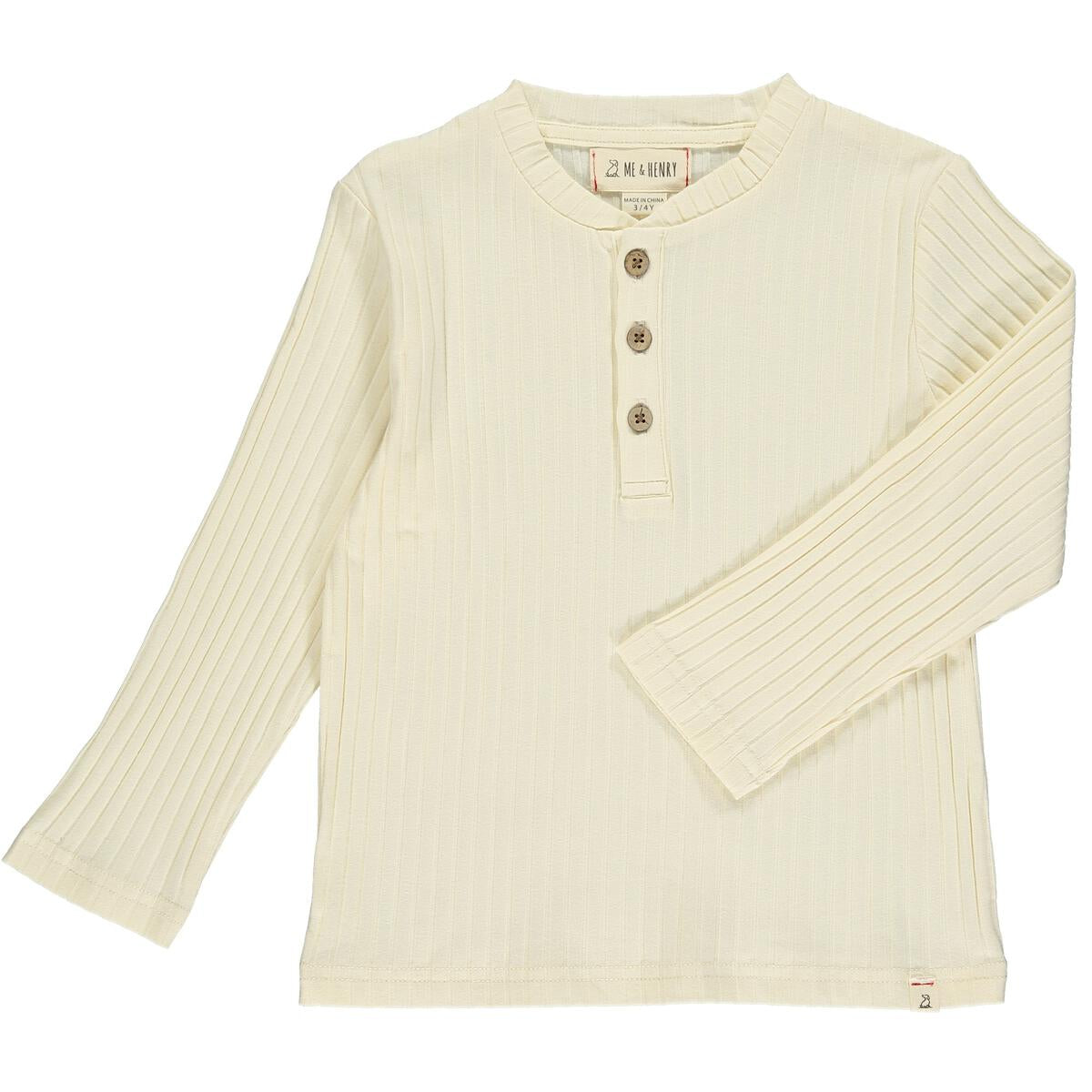 Me & Henry Adams Ribbed Henley - Cream-ME & HENRY-Little Giant Kidz