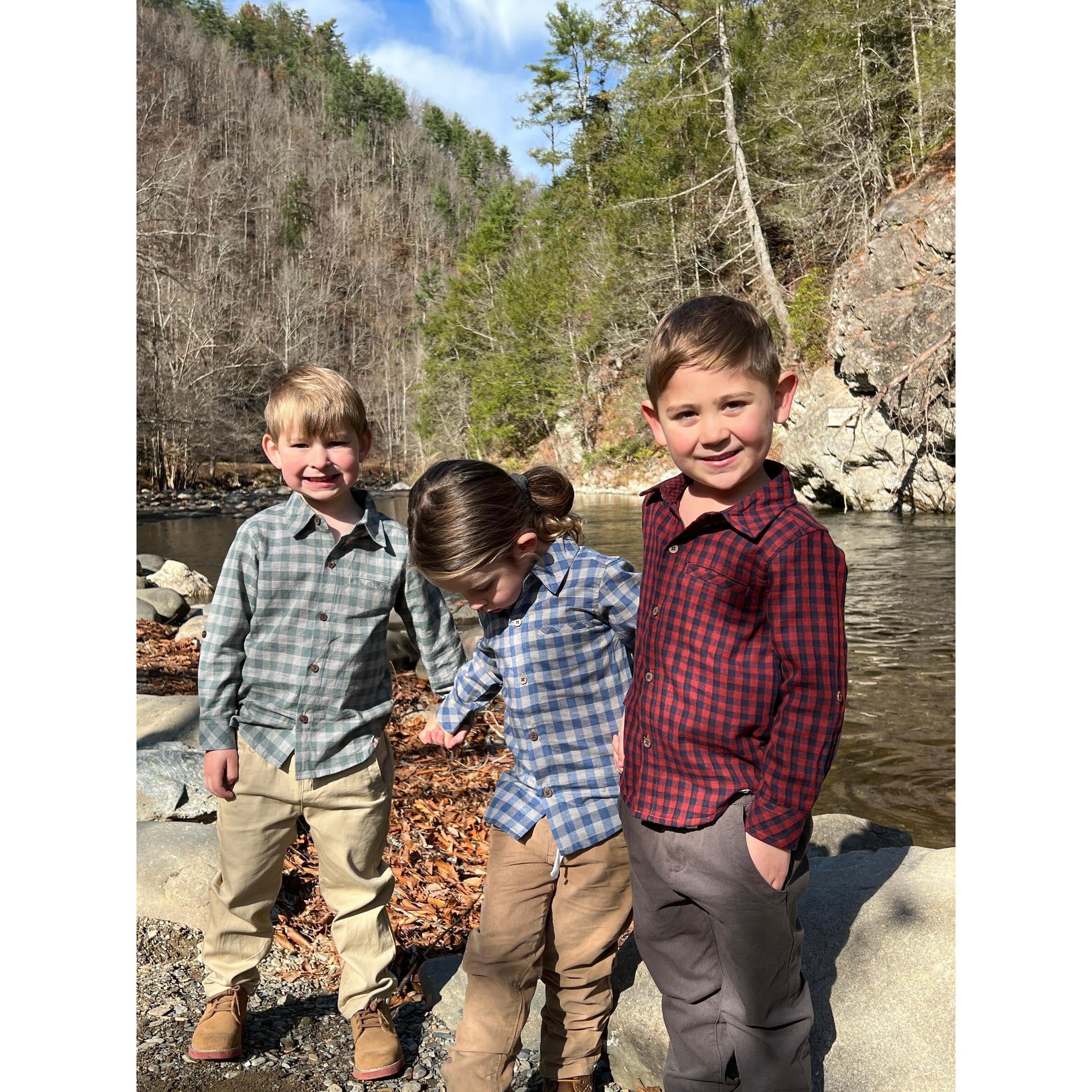 Me & Henry Grey/Blue Plaid Atwood Woven Shirt-ME & HENRY-Little Giant Kidz