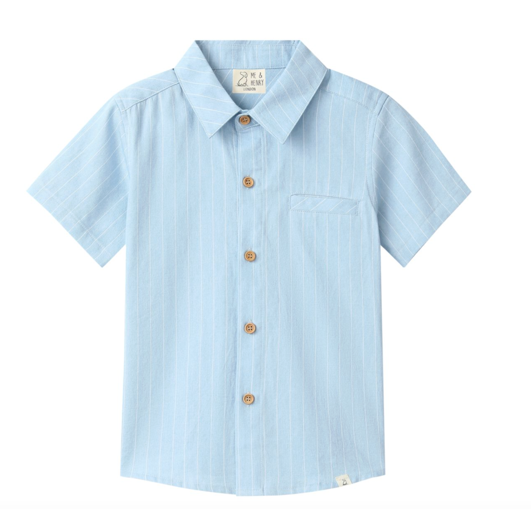 Me & Henry Newport Woven Shirt- Chambray Stripe Blue-ME & HENRY-Little Giant Kidz