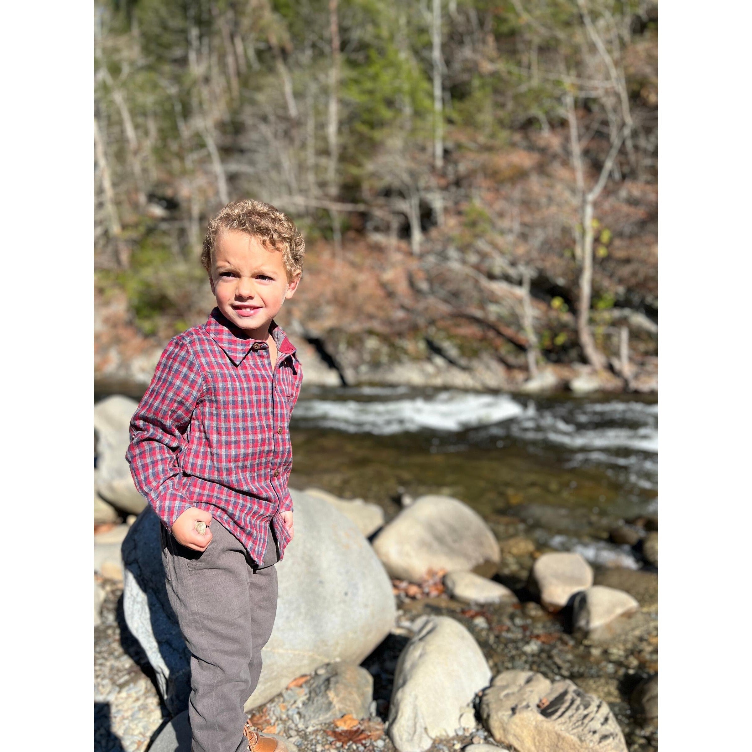 Me & Henry Red Multi Plaid Atwood Woven Shirt-ME & HENRY-Little Giant Kidz