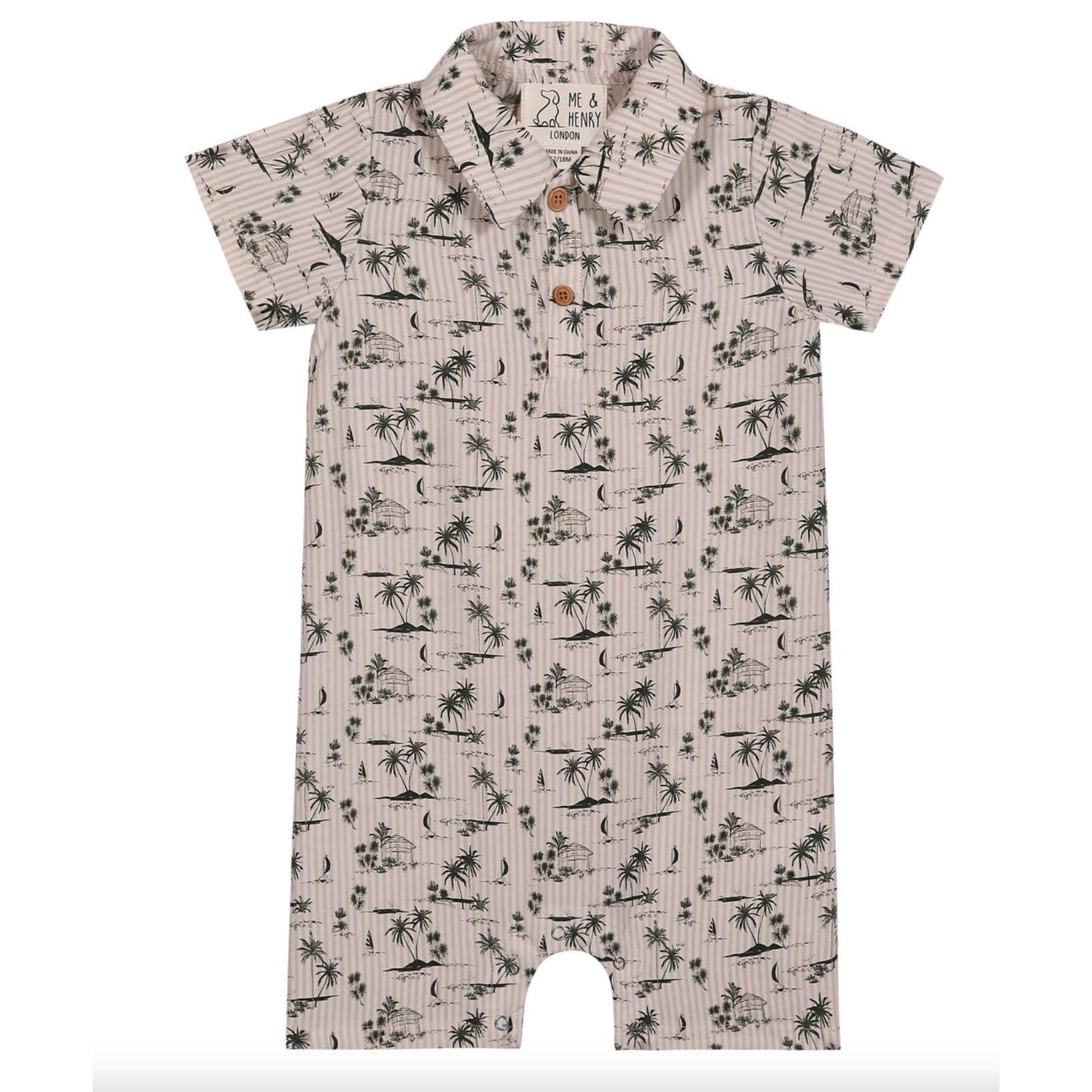 Me & Henry Romper- Molokai Printed Woven-ME & HENRY-Little Giant Kidz