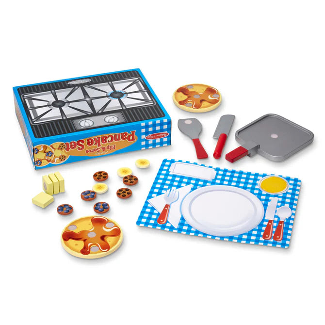 Melissa & Doug Flip & Serve Pancake Set - Wooden Play Food-MELISSA & DOUG-Little Giant Kidz