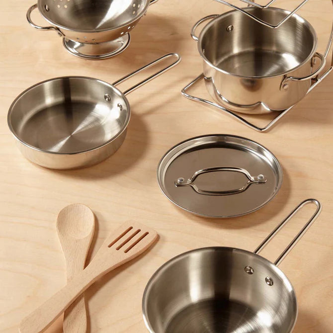 Melissa Doug Let s Play House Stainless Steel Pots Pans Play Set