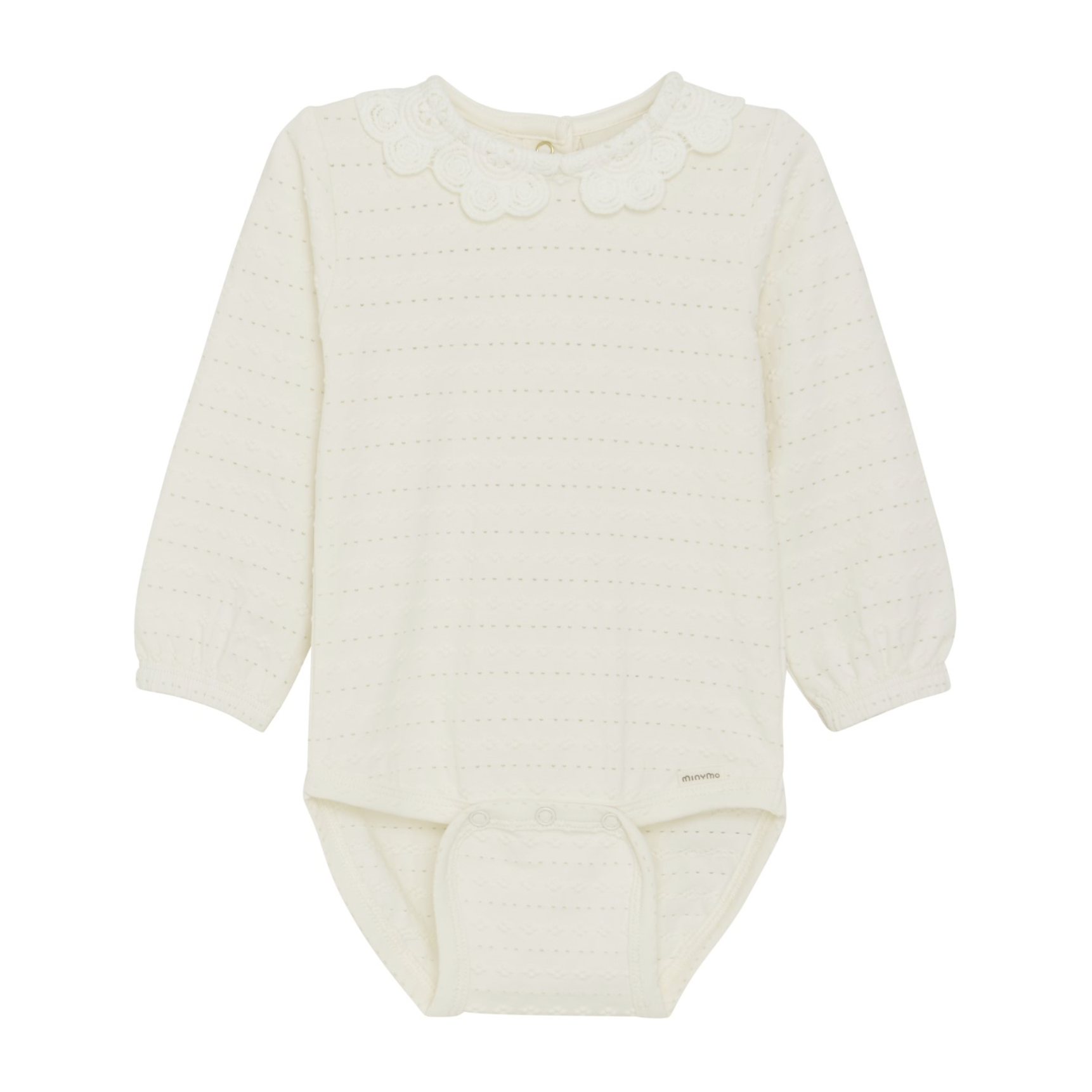 Minymo Long Sleeve Jacquard Bodysuit-Eggnog-MINYMO-Little Giant Kidz