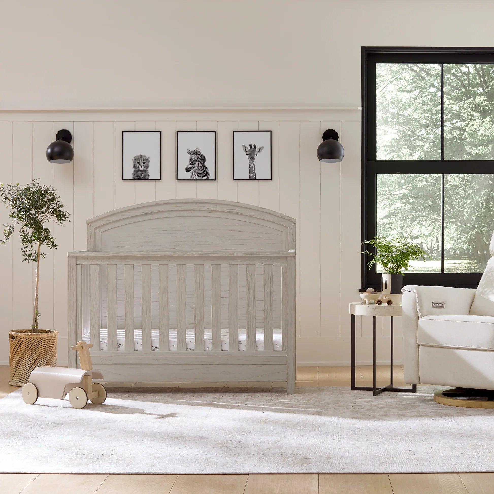 Monogram Hemsted 4-in-1 Convertible Crib - White Driftwood-MONOGRAM-Little Giant Kidz