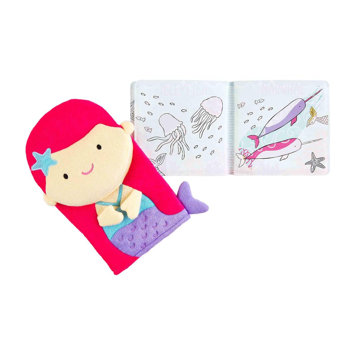 Mud Pie Bath Book & Mitt - Mermaid-MUD PIE-Little Giant Kidz