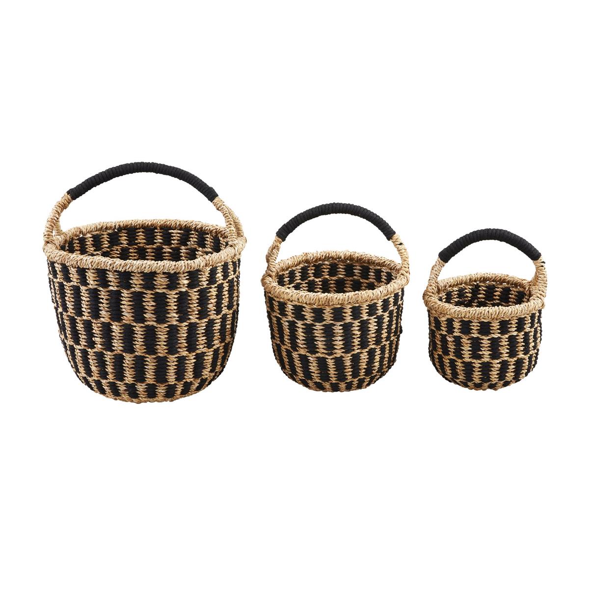 Mud Pie Black Woven Basket Set-MUD PIE-Little Giant Kidz