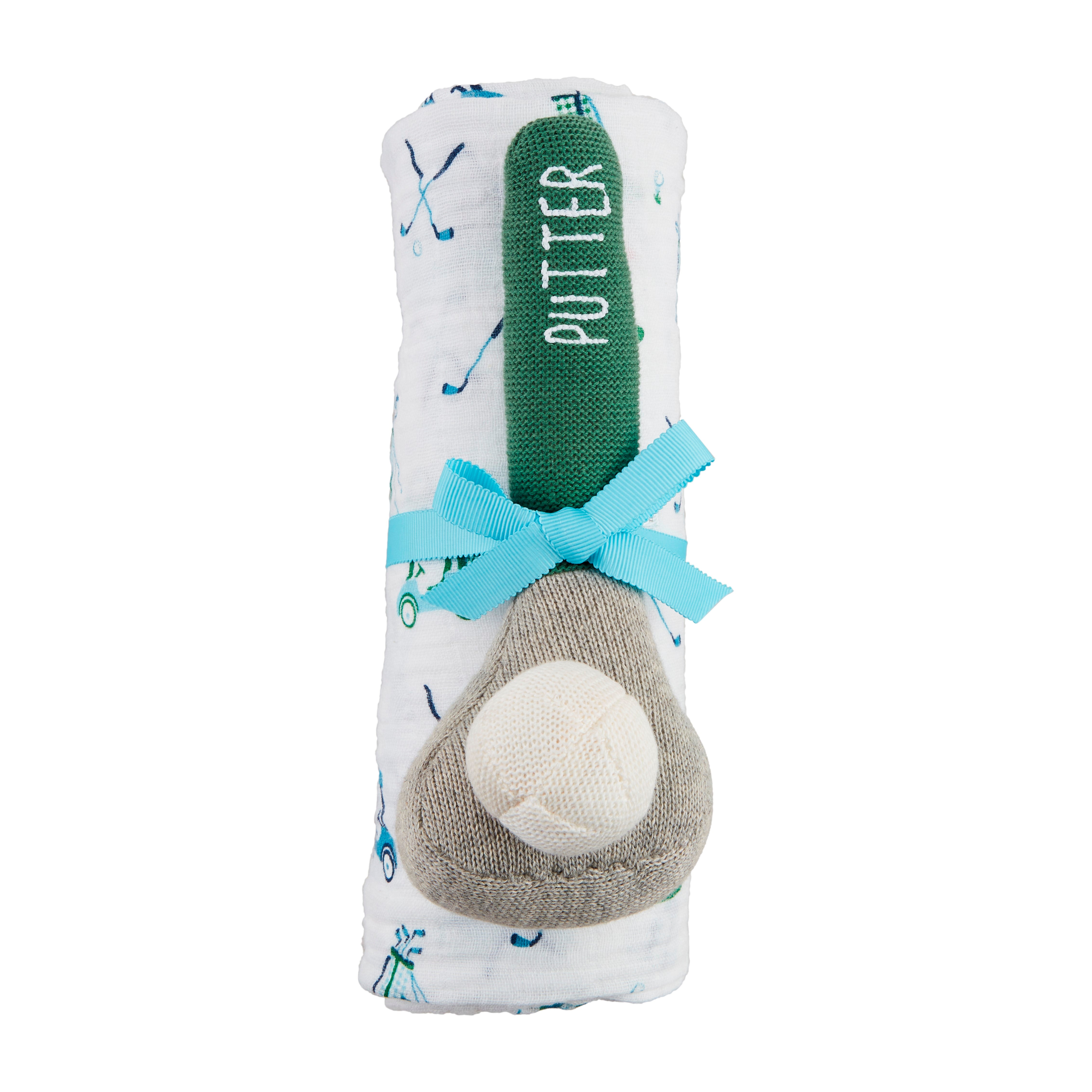 Mud Pie Boy Golf Swaddle & Rattle-MUD PIE-Little Giant Kidz