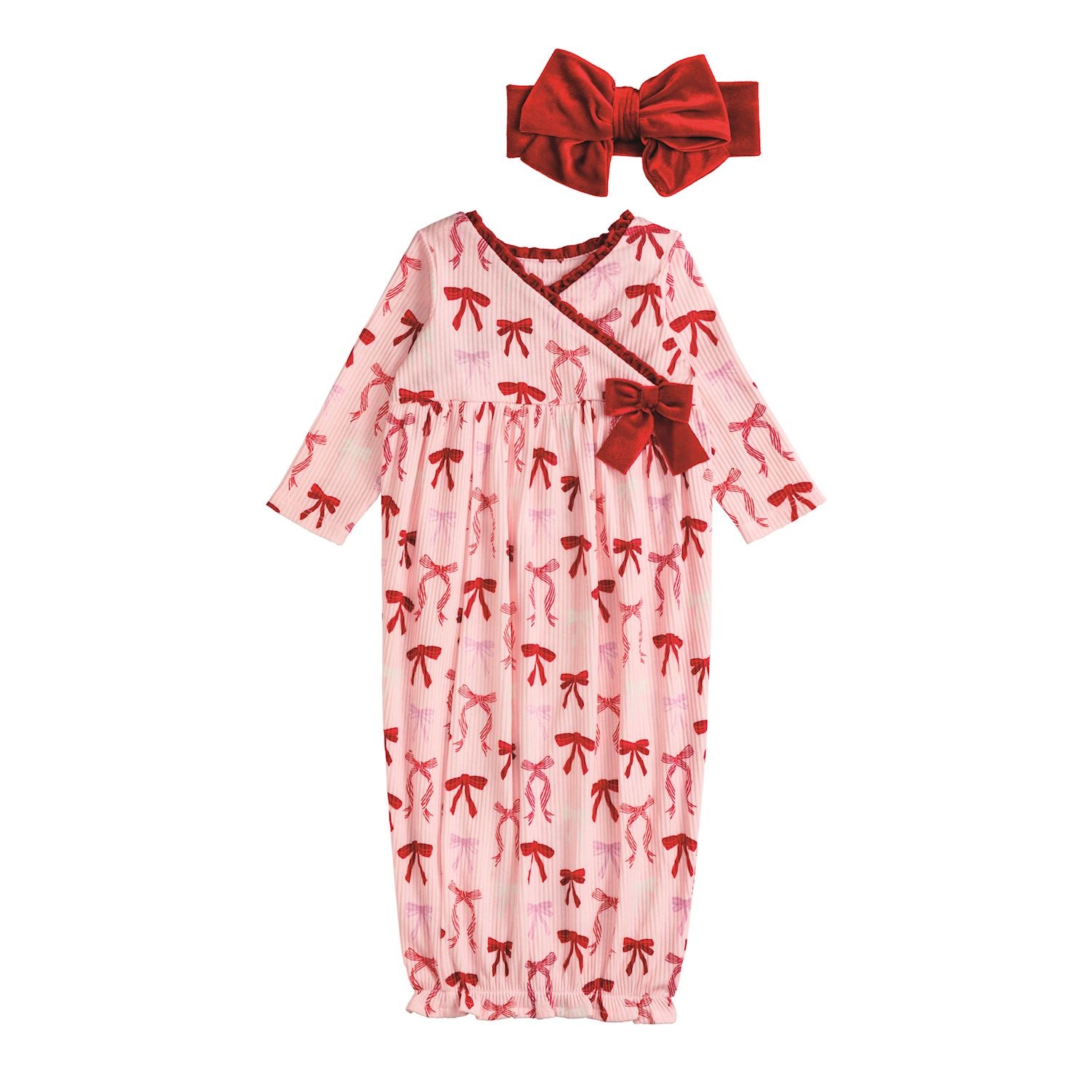 Mud Pie Christmas Bow Take-Me-Home Set 0-3M Mud Pie Christmas Bow Take-Me-Home Set 0-3M