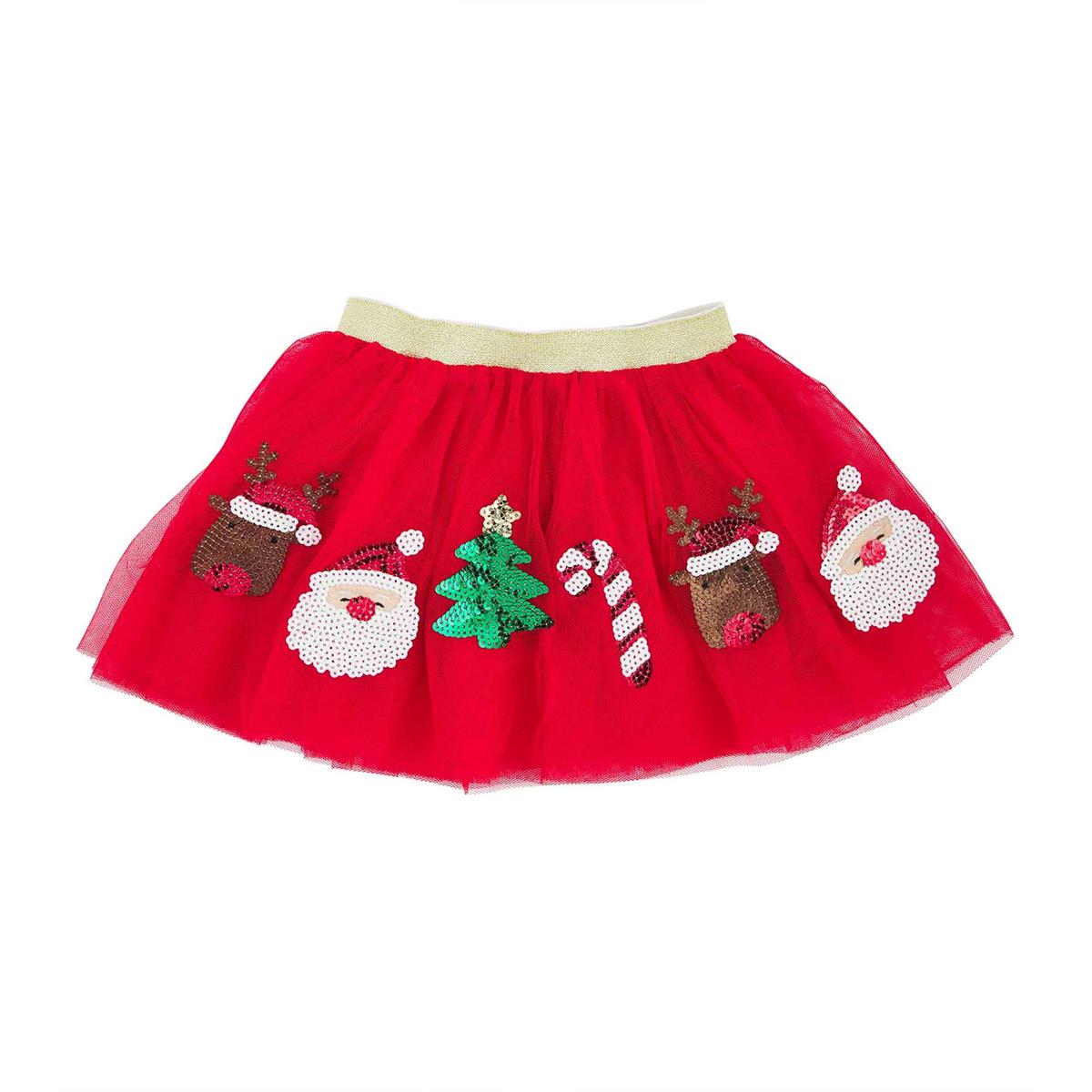 Mud Pie Christmas Sequin Tutu - Red-MUD PIE-Little Giant Kidz