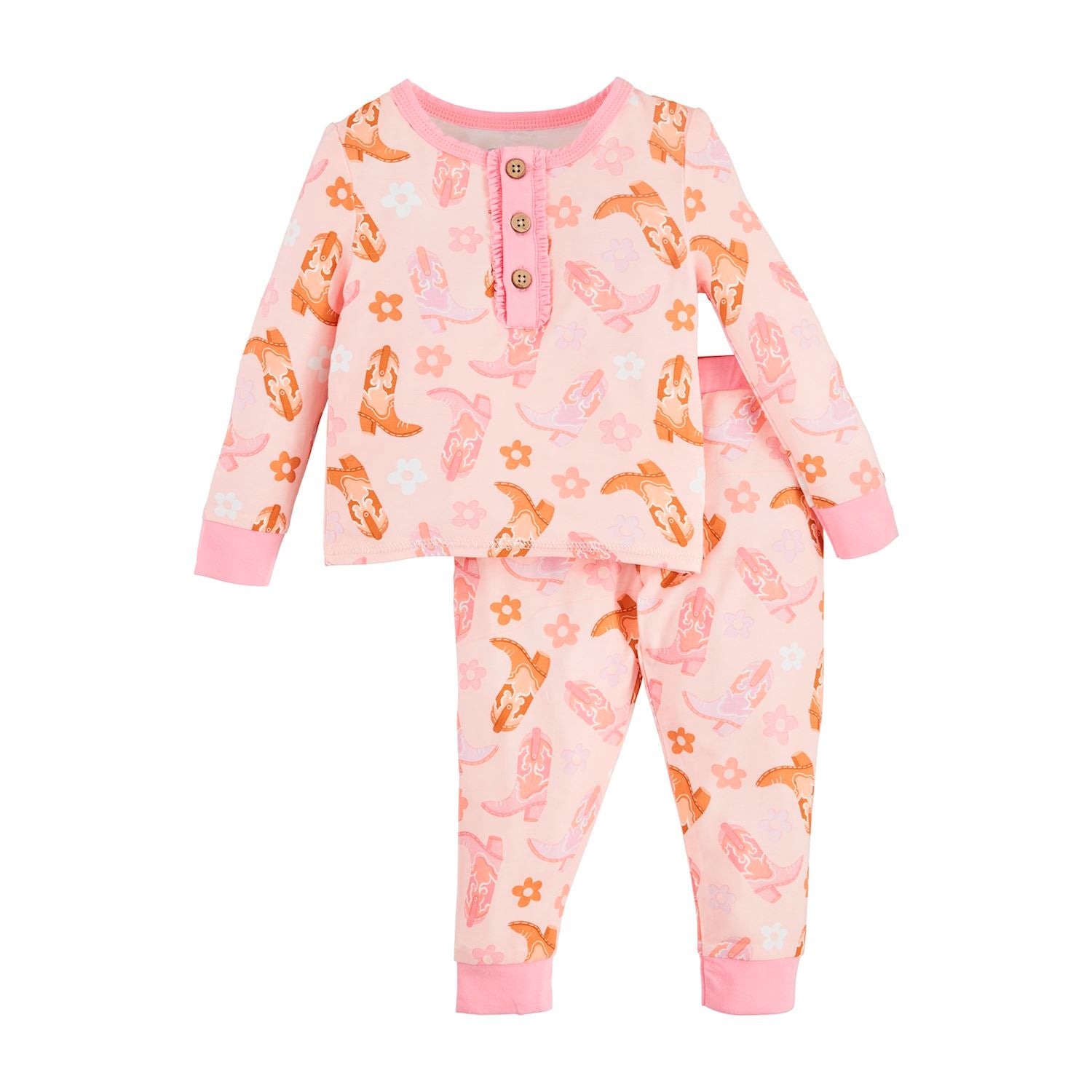 Mud Pie Cowgirl Boots Pajama Set-MUD PIE-Little Giant Kidz