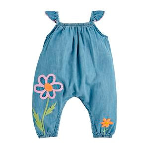 Mud Pie Flower Denim Longall-MUD PIE-Little Giant Kidz