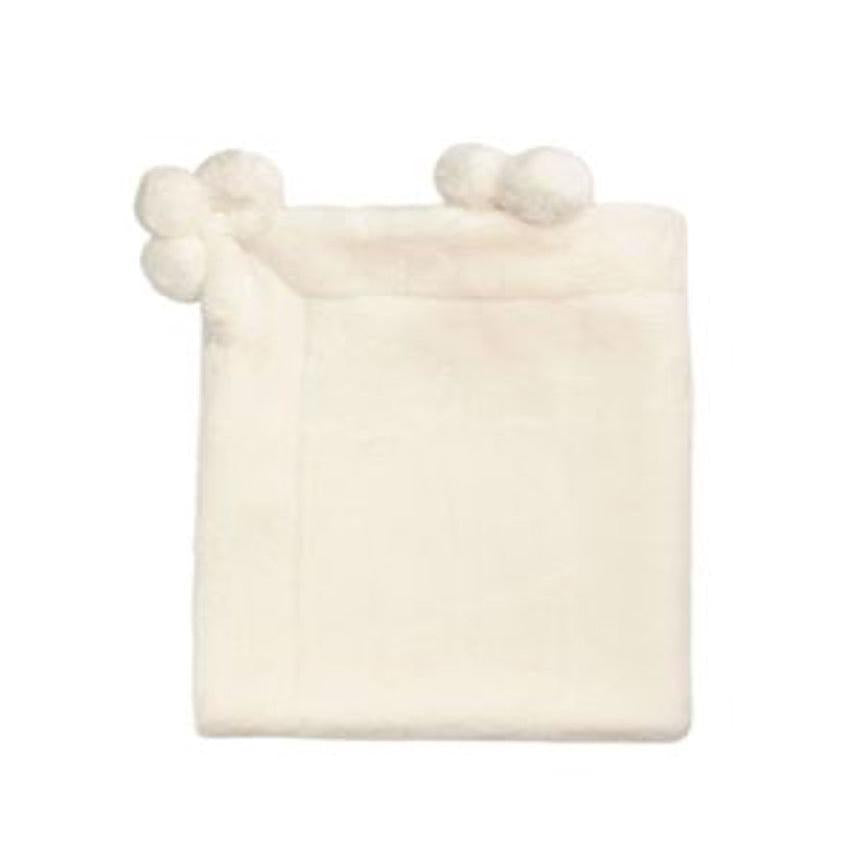 Mud Pie Ivory Pom Blanket-MUD PIE-Little Giant Kidz