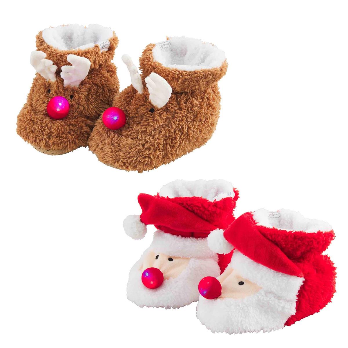 Mud Pie Light Up Holiday Slippers-MUD PIE-Little Giant Kidz